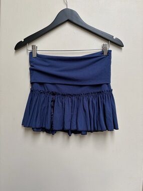 Abercrombie & Fitch Navy Foldover Ruffle Mini Skirt